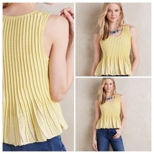 Anthropologie | Moth Ostinato Yellow Peplum Tank